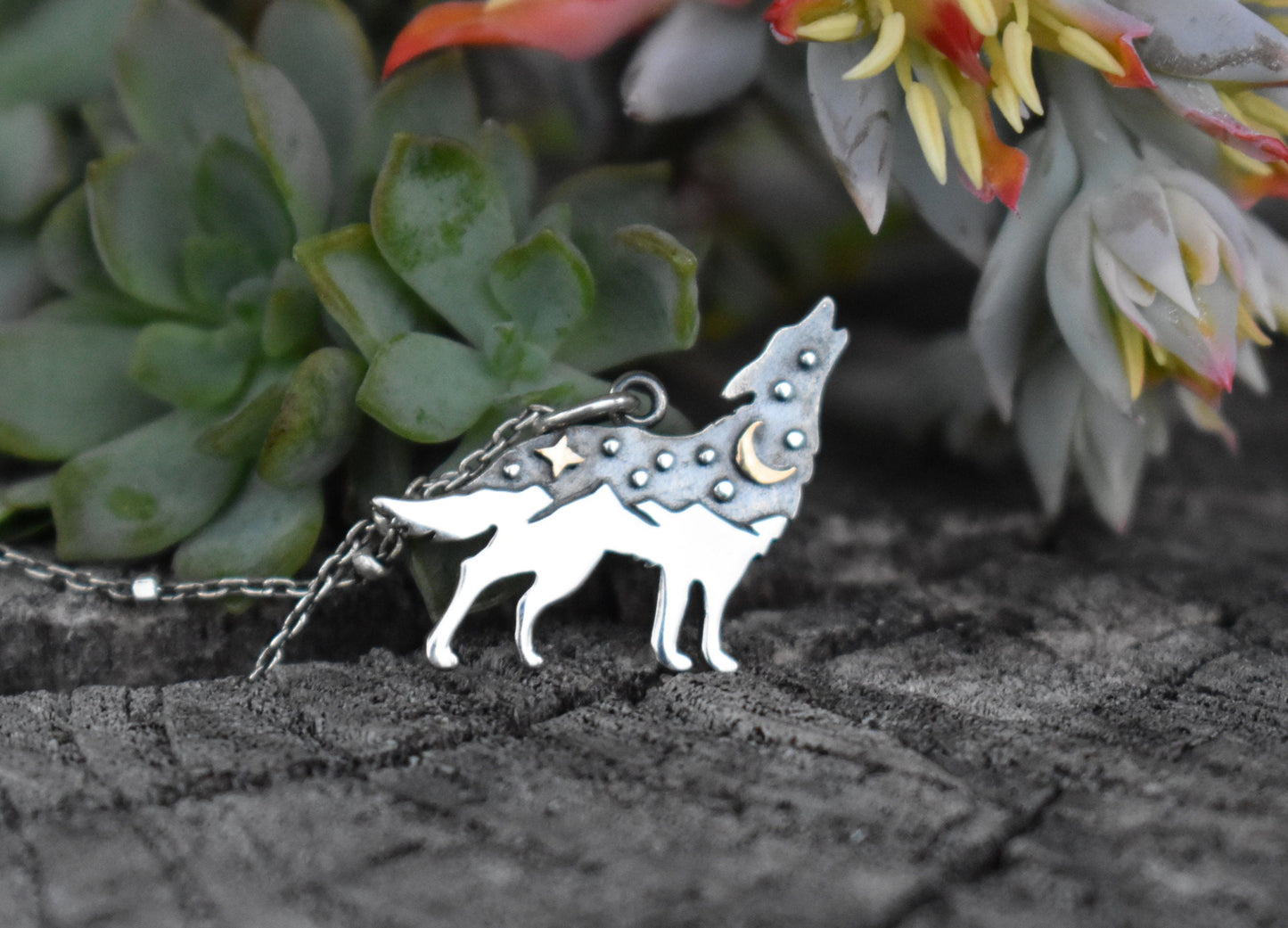 Wolf Necklace- Wolf Jewelry, Wolf Medicine, Wolf Totem-Silver Necklace