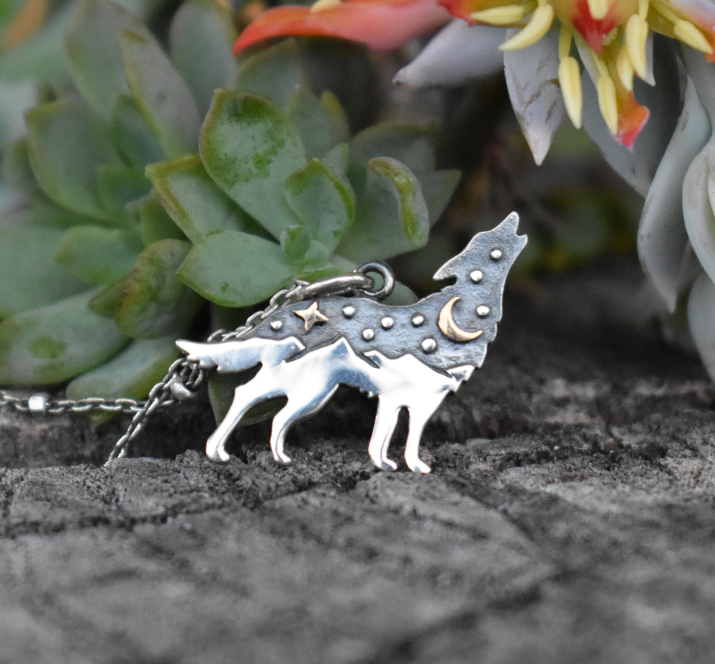Wolf Necklace- Wolf Jewelry, Wolf Medicine, Wolf Totem-Silver Necklace