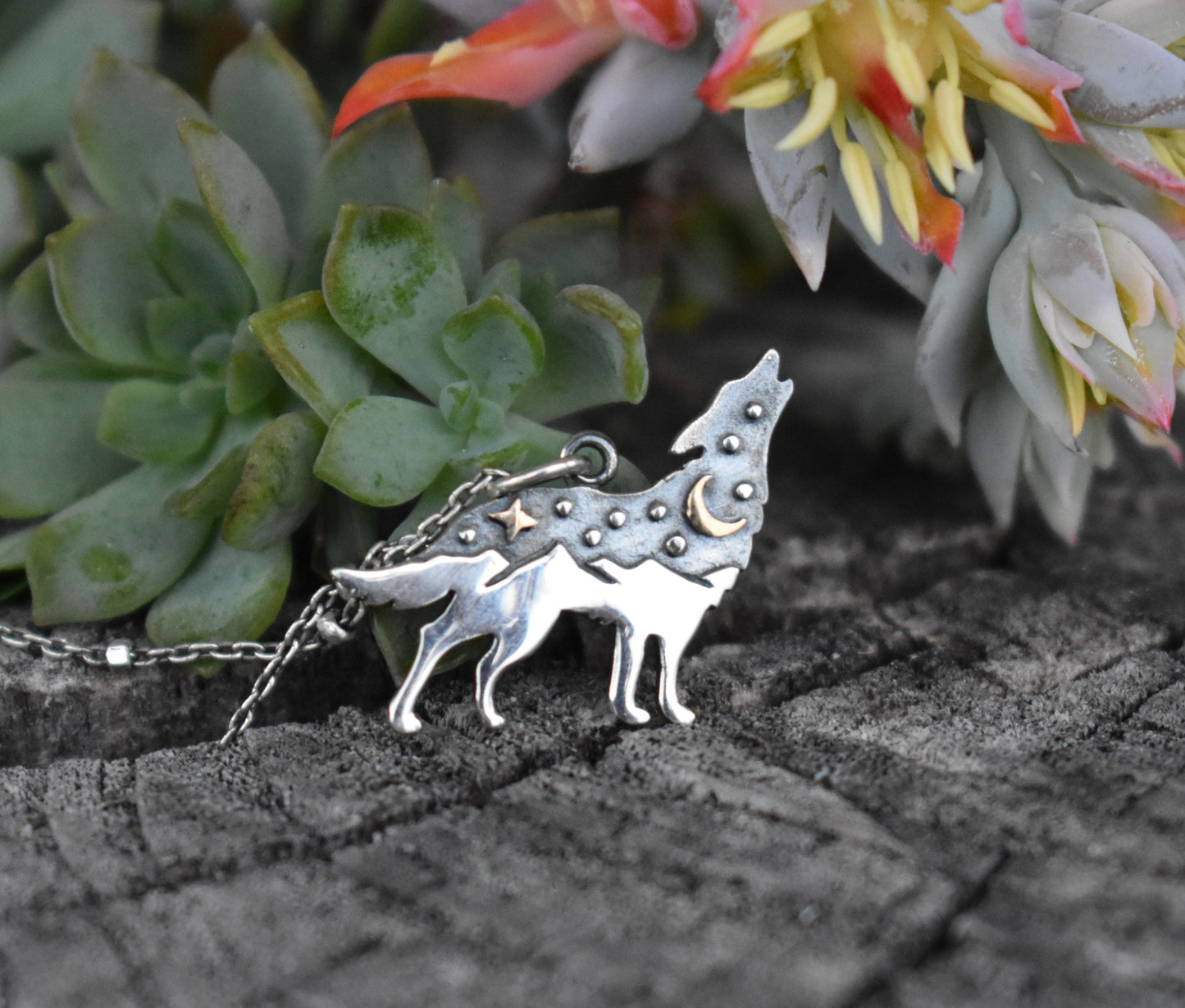 Wolf Necklace- Wolf Jewelry, Wolf Medicine, Wolf Totem-Silver Necklace