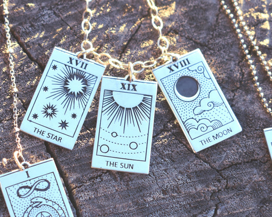 Tarot Necklace- Silver Necklace, Tarot Deck, Major Arcana, Fortune Teller