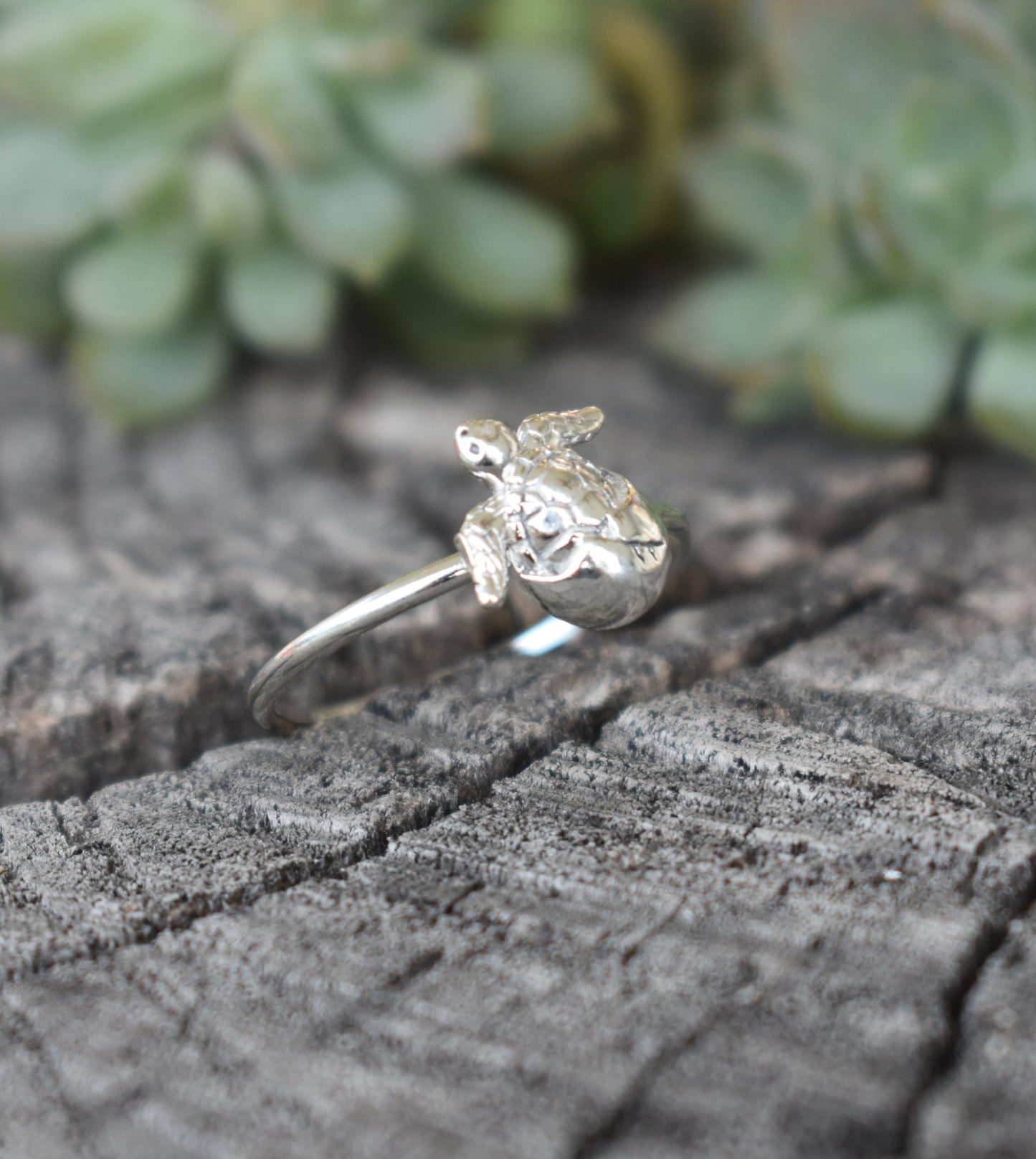 Turtle Ring- Sea Turtle Ring, Baby Sea Turtle- Silver Turtle Ring