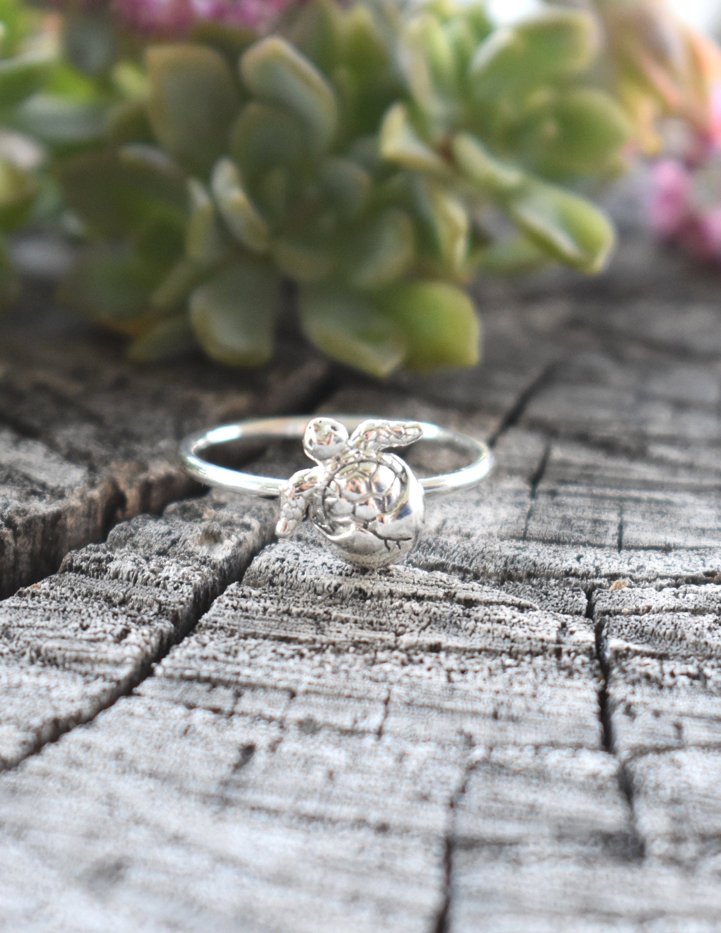 Turtle Ring- Sea Turtle Ring, Baby Sea Turtle- Silver Turtle Ring
