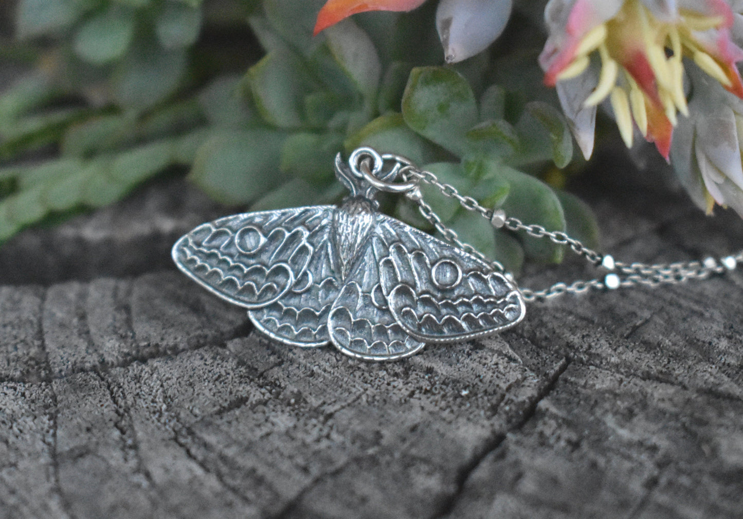 Moth Necklace- Moth Jewelry, Butterfly Necklace, Forest Necklace- Silver Necklace