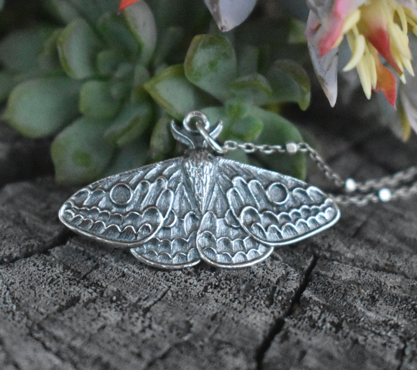 Moth Necklace- Moth Jewelry, Butterfly Necklace, Forest Necklace- Silver Necklace