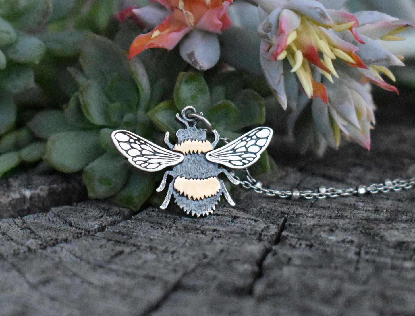 Bee Necklace- Bumble Bee Necklace, Bee Keeper, Honeybee Necklace