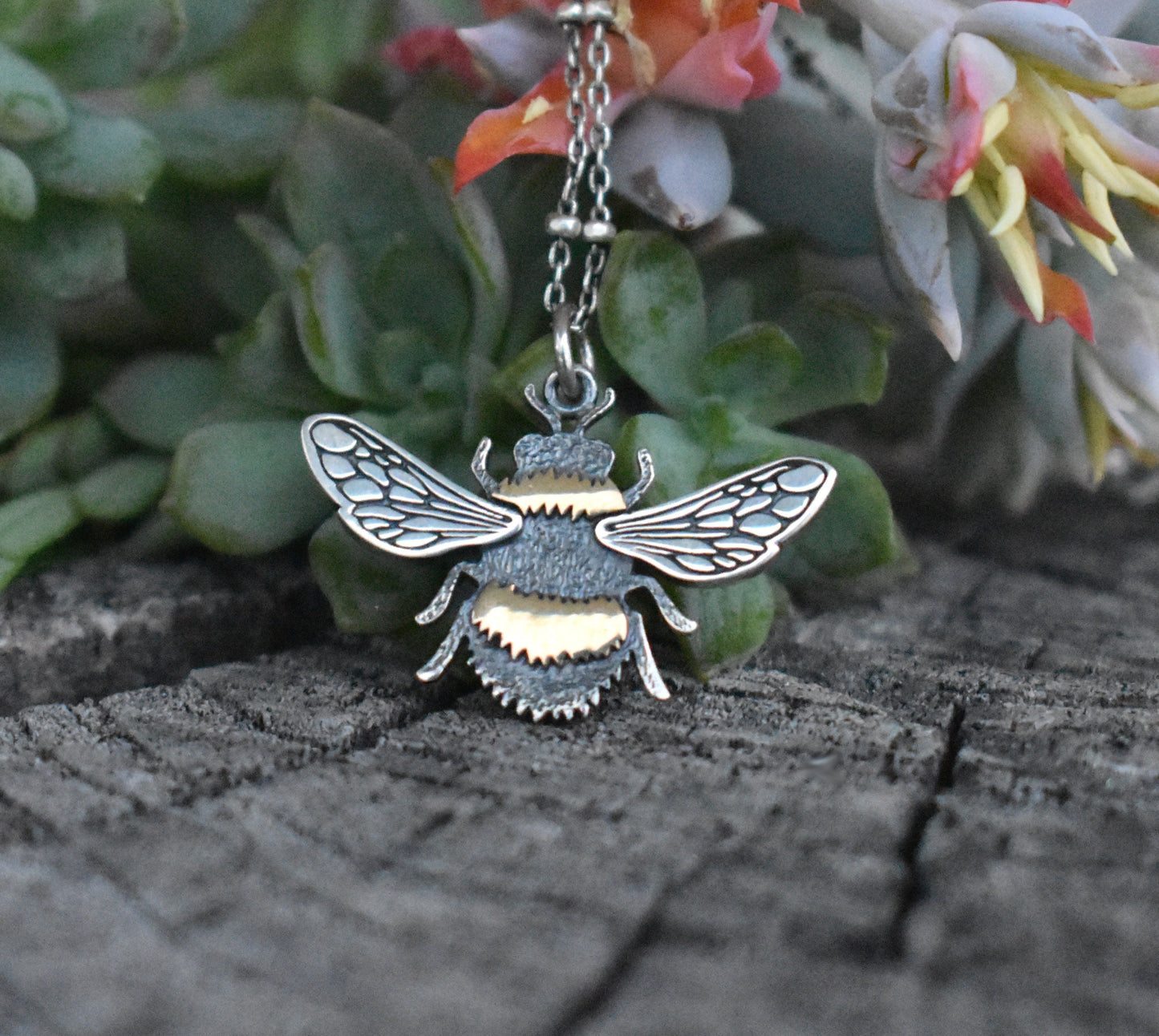 Bee Necklace- Bumble Bee Necklace, Bee Keeper, Honeybee Necklace