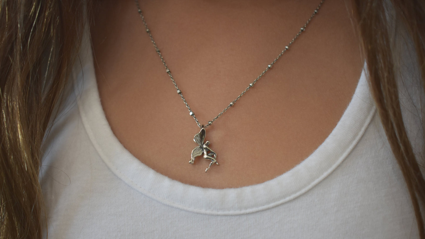 Fairy Necklace- Forest Fairy, Forest Necklace, Fairy Jewelry- Sterling Silver Necklace