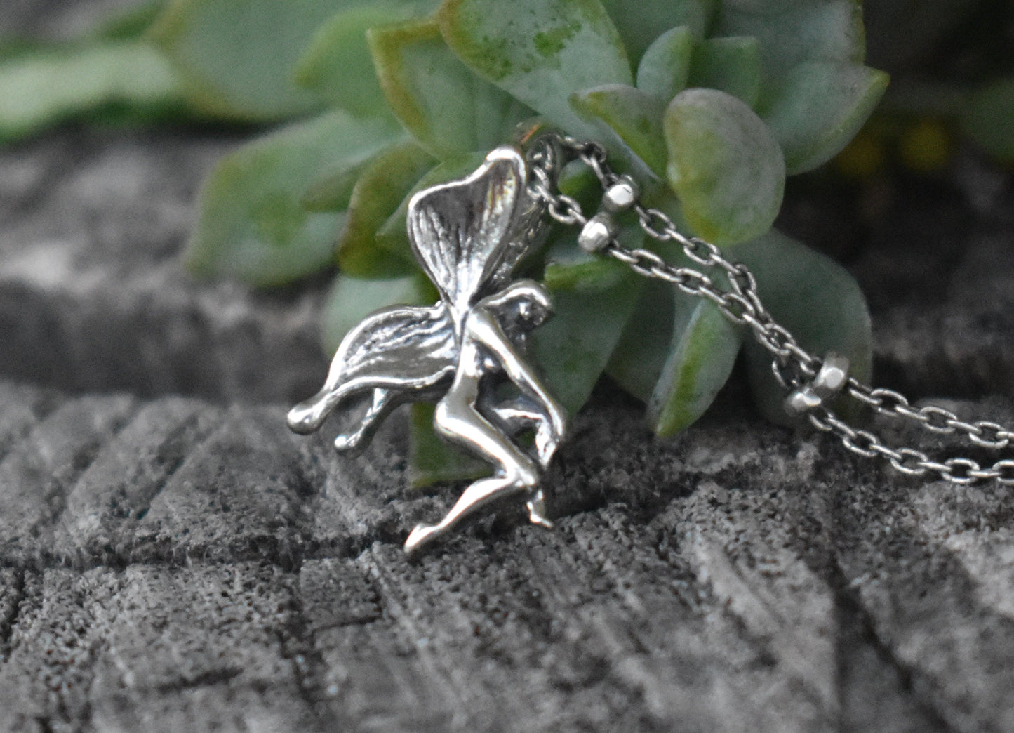 Fairy Necklace- Forest Fairy, Forest Necklace, Fairy Jewelry- Sterling Silver Necklace