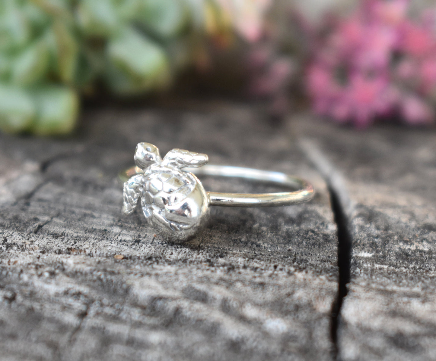 Turtle Ring- Sea Turtle Ring, Baby Sea Turtle- Silver Turtle Ring
