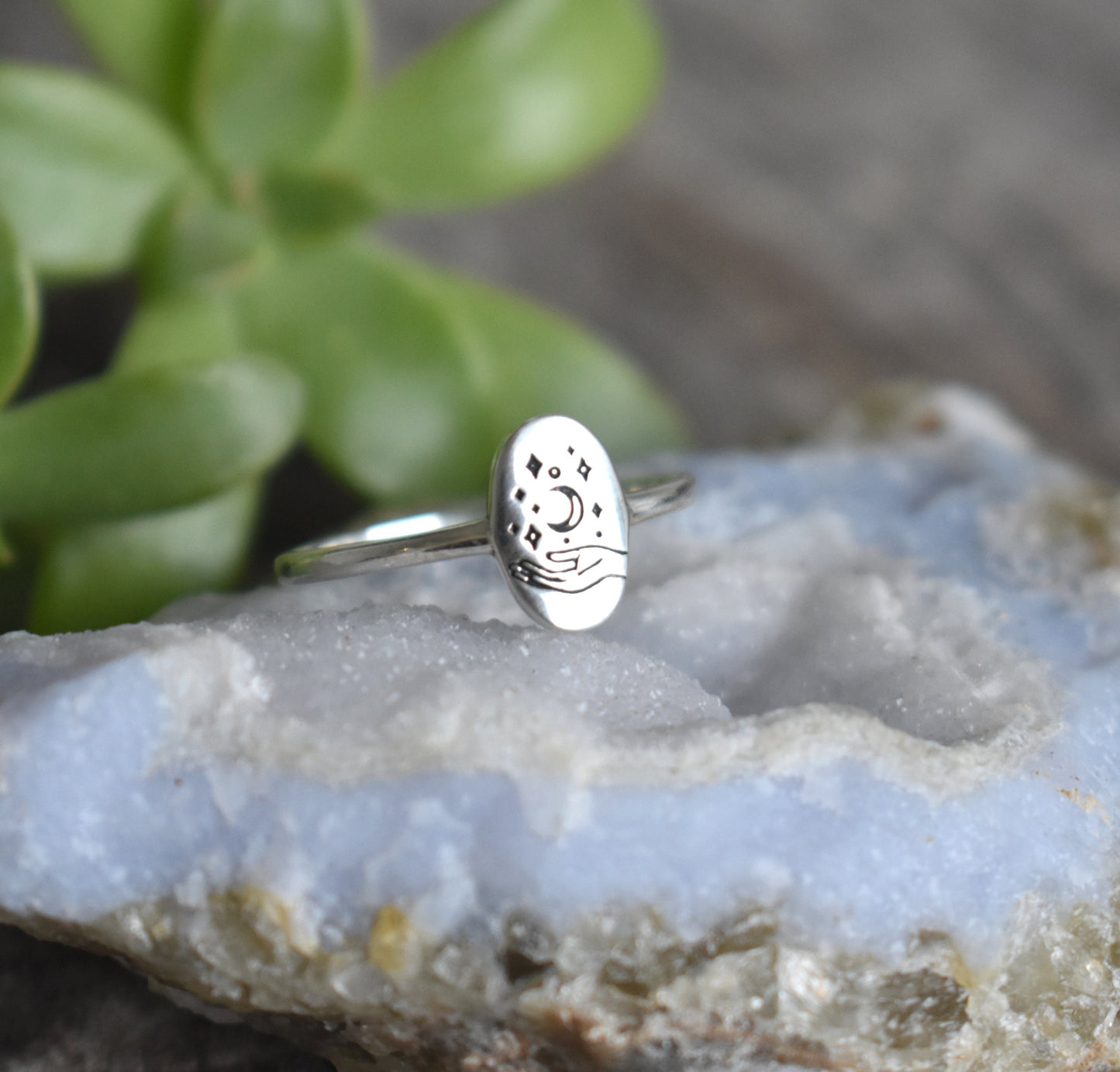 Fortune Telling Ring- Witchy Ring, Silver Hand Ring, Meditation Ring