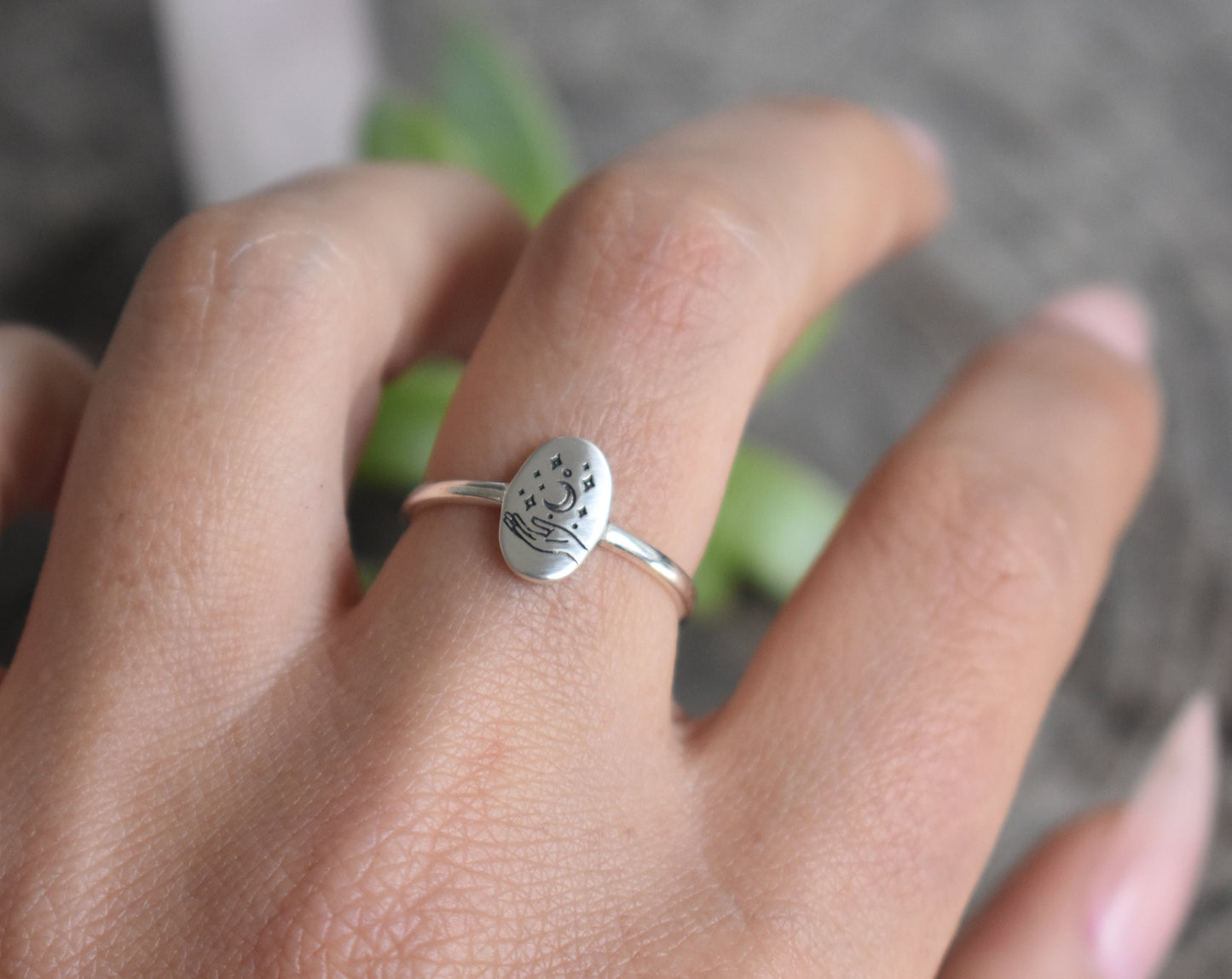 Fortune Telling Ring- Witchy Ring, Silver Hand Ring, Meditation Ring