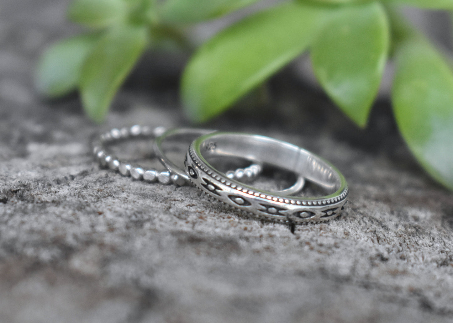 Aztec Rings- Southwestern Rings, Tribal Rings, Stacking Rings-Silver Rings