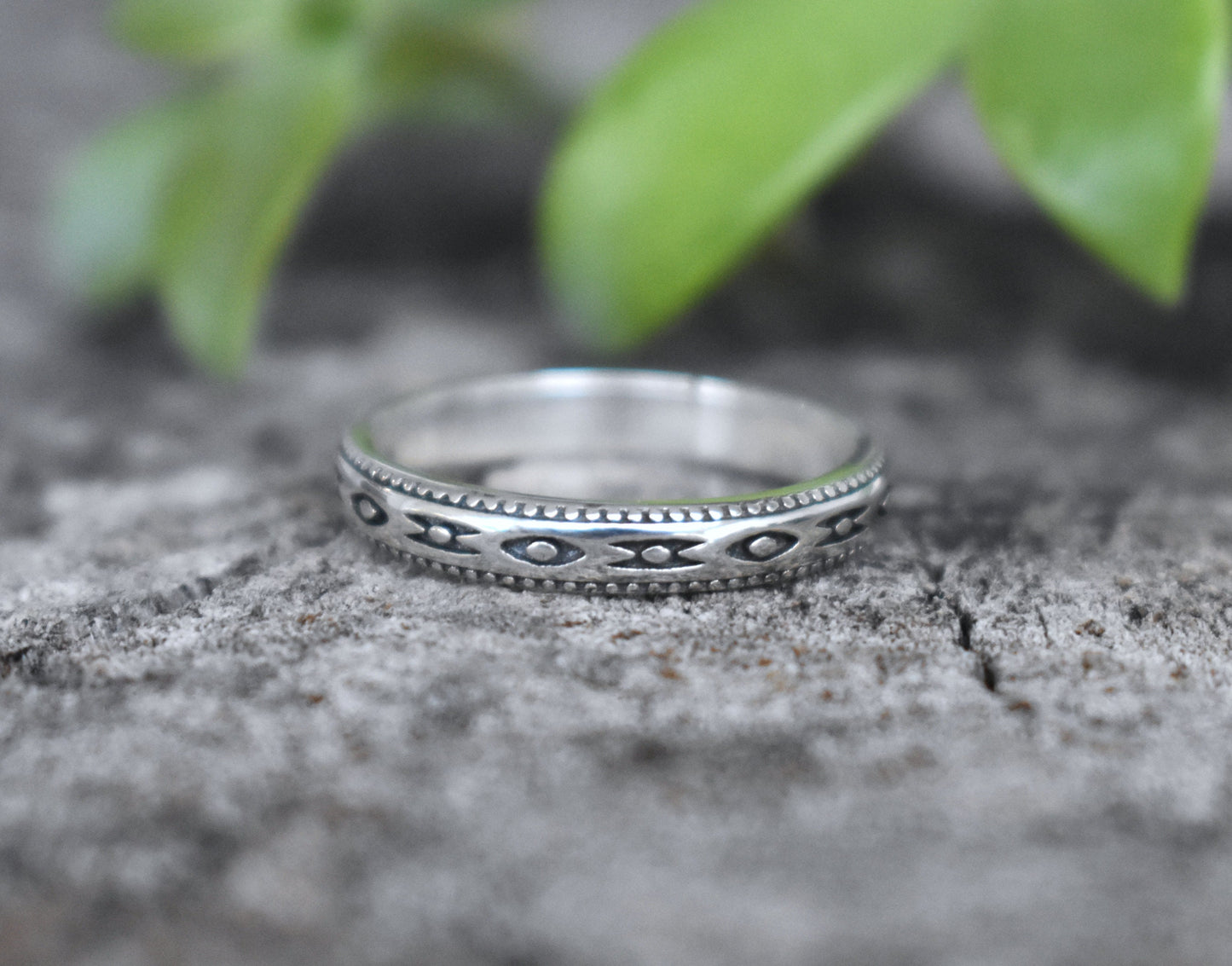 Aztec Rings- Southwestern Rings, Tribal Rings, Stacking Rings-Silver Rings