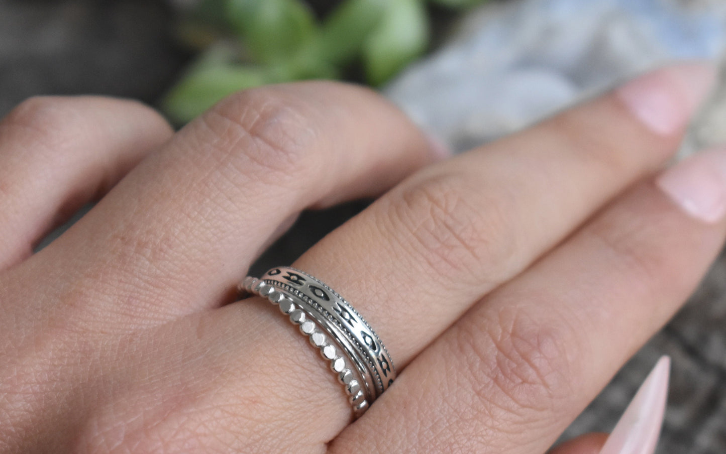 Aztec Rings- Southwestern Rings, Tribal Rings, Stacking Rings-Silver Rings