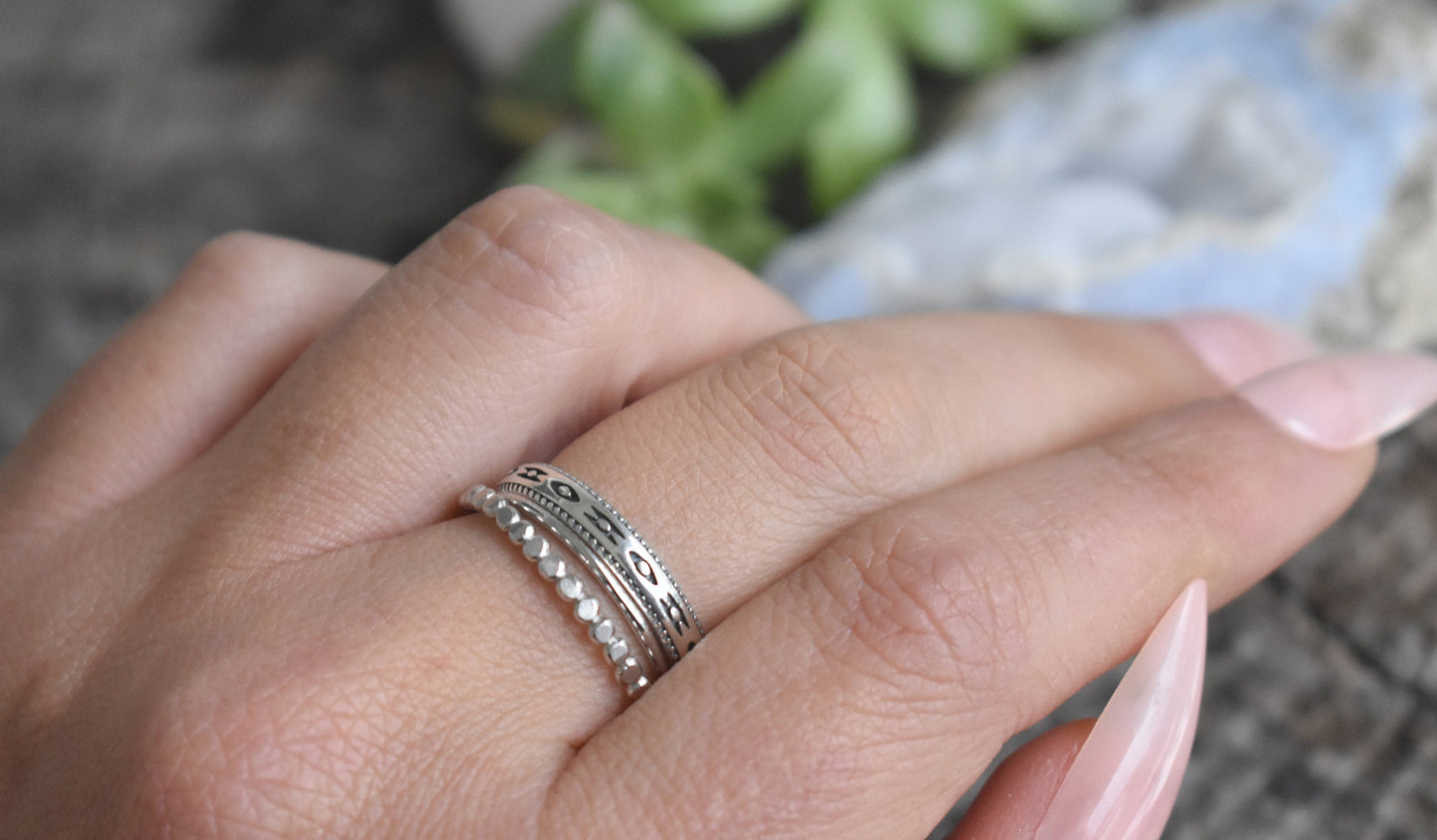 Aztec Rings- Southwestern Rings, Tribal Rings, Stacking Rings-Silver Rings