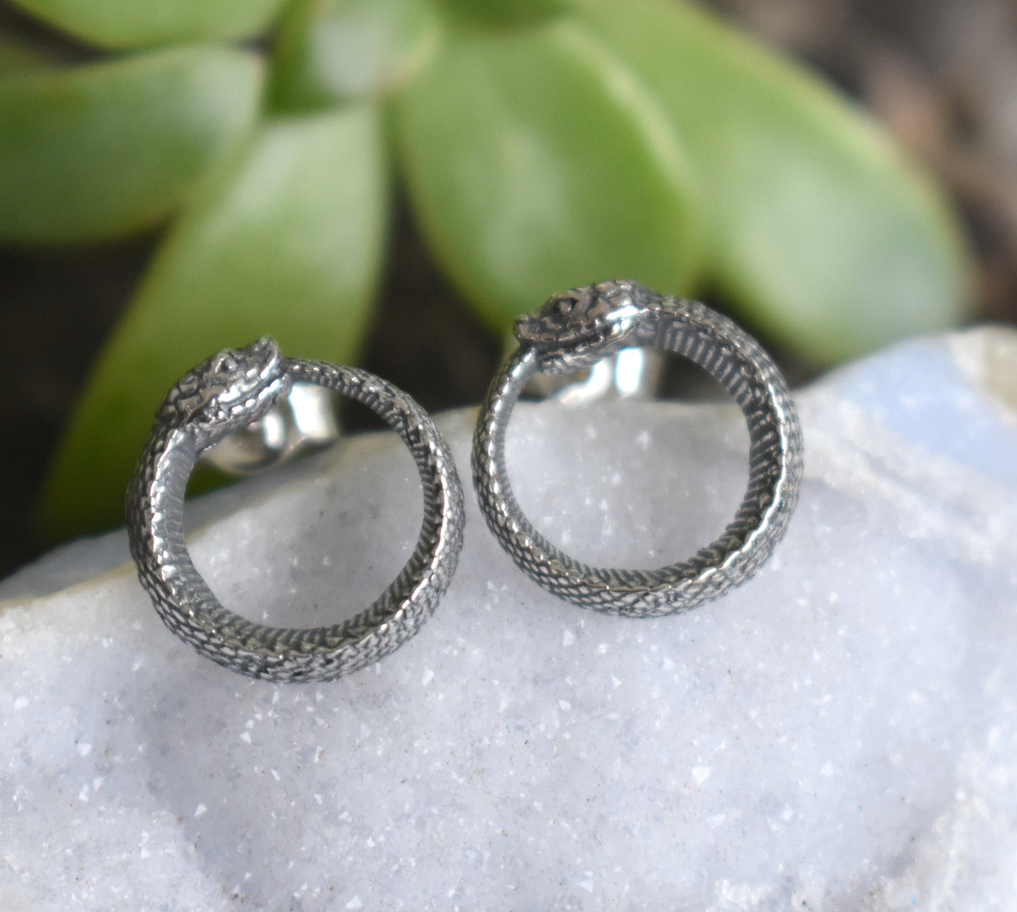 Ouroboros Earrings- Snake Earrings, Snake Jewelry, Snake Medicine-Death And Rebirth