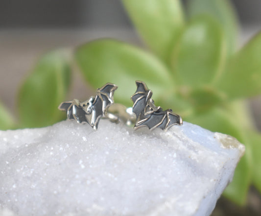 Bat Earrings- Bat Stud Earrings, Bat Jewelry, Halloween Earrings-Witchy Jewlery