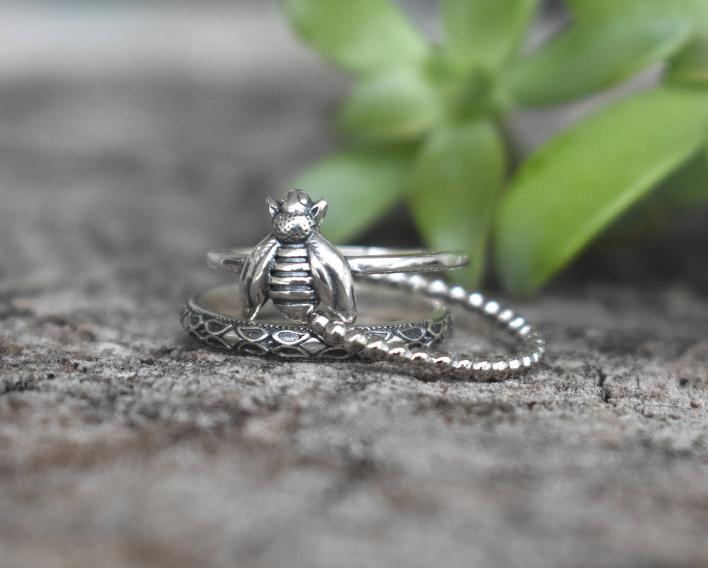 Bee ring- Sterling Silver Bee, Silver Rings, Bee Jewelry, Bee Lovers