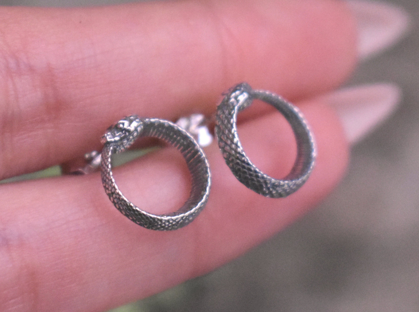 Ouroboros Earrings- Snake Earrings, Snake Jewelry, Snake Medicine-Death And Rebirth