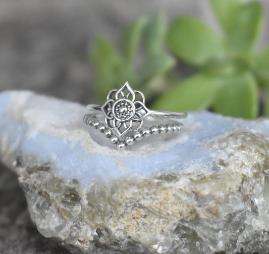 Mandala Ring- Sacred Geometry Ring, Meditation Ring, Yoga Ring, Life Ring