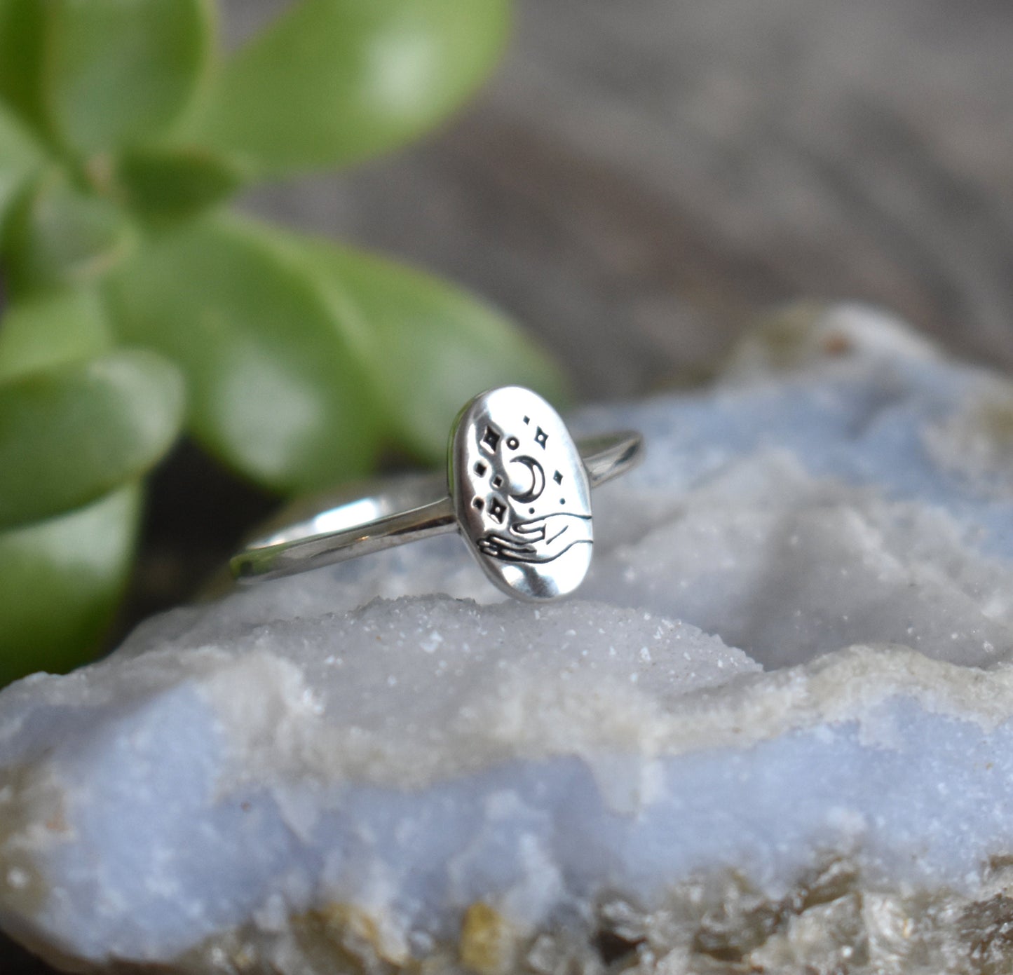 Fortune Telling Ring- Witchy Ring, Silver Hand Ring, Meditation Ring