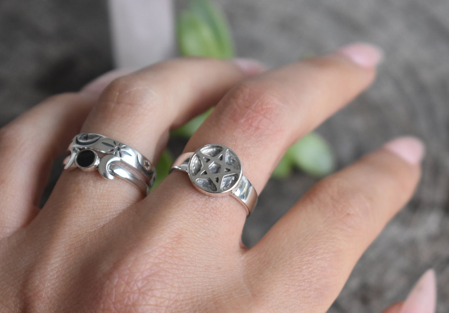 Pentagram Ring- Pentacle Ring, Elemental Ring, Celtic Pentagram, Pagan Ring, Druid Ring