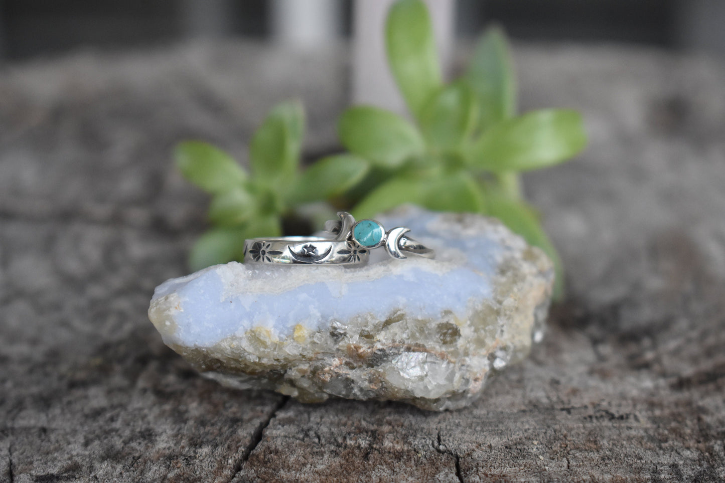 Turquoise Moon ring- Luna ring, Moon Phase Ring, Moon Jewelry, Silver Moon Ring