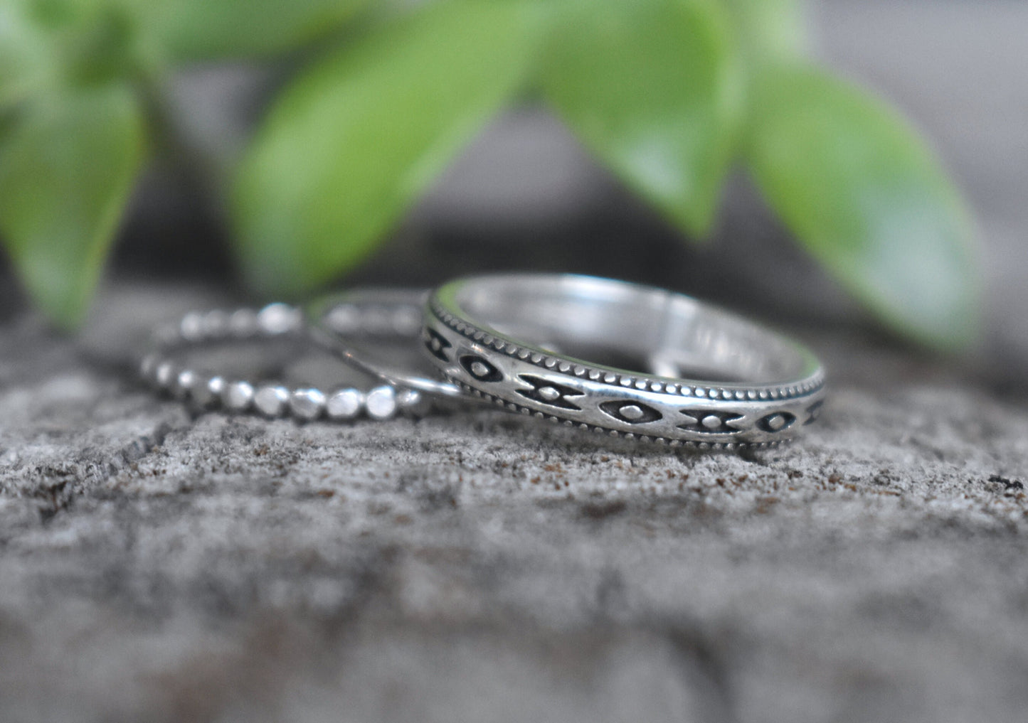 Aztec Rings- Southwestern Rings, Tribal Rings, Stacking Rings-Silver Rings