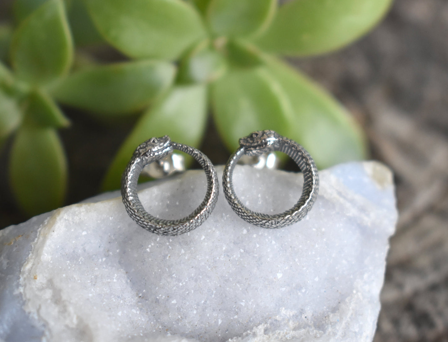 Ouroboros Earrings- Snake Earrings, Snake Jewelry, Snake Medicine-Death And Rebirth
