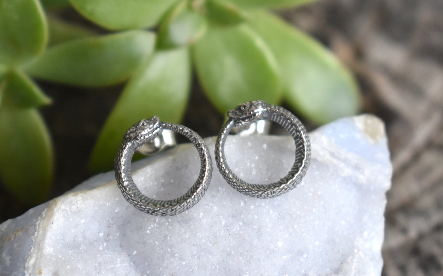 Ouroboros Earrings- Snake Earrings, Snake Jewelry, Snake Medicine-Death And Rebirth