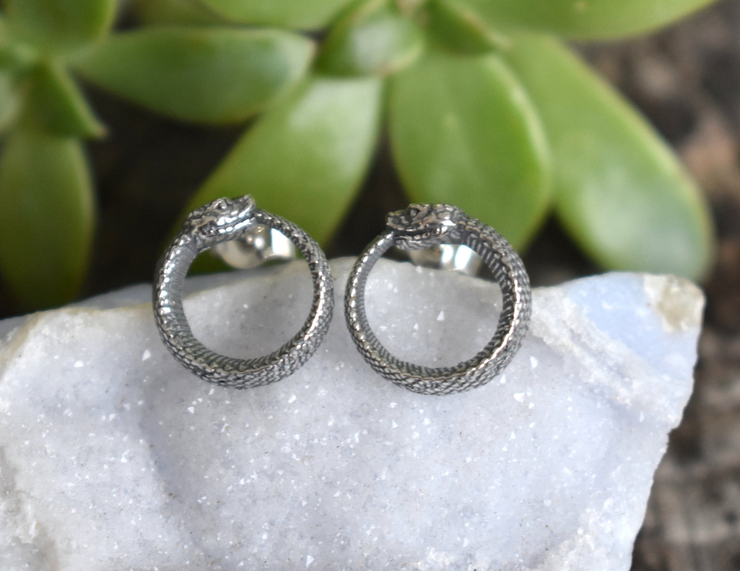 Ouroboros Earrings- Snake Earrings, Snake Jewelry, Snake Medicine-Death And Rebirth