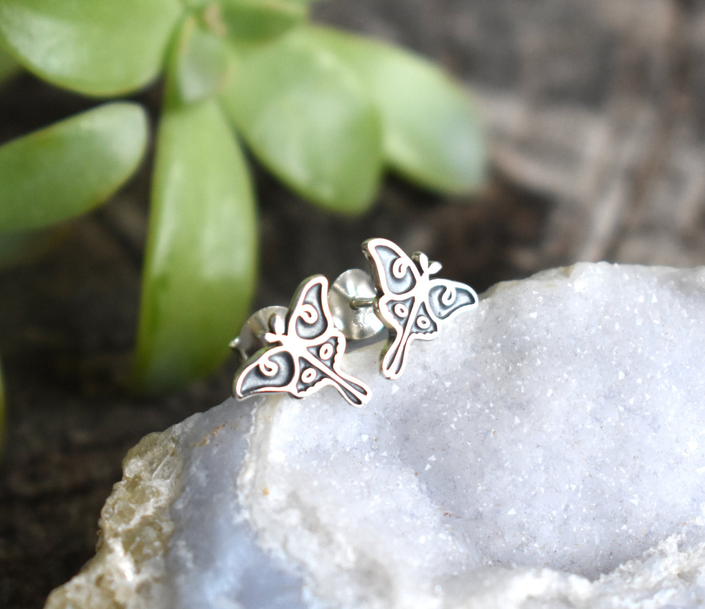 Luna Moth Earrings- Luna Moth Studs, Butterfly Earrings, Gold Moth Earrings