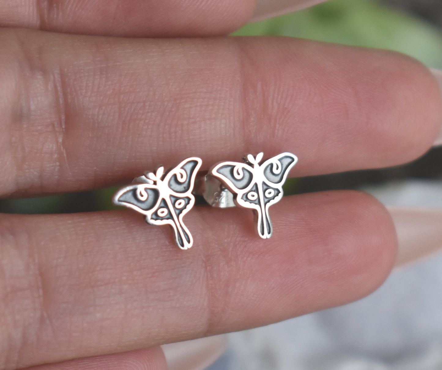 Luna Moth Earrings- Luna Moth Studs, Butterfly Earrings, Gold Moth Earrings