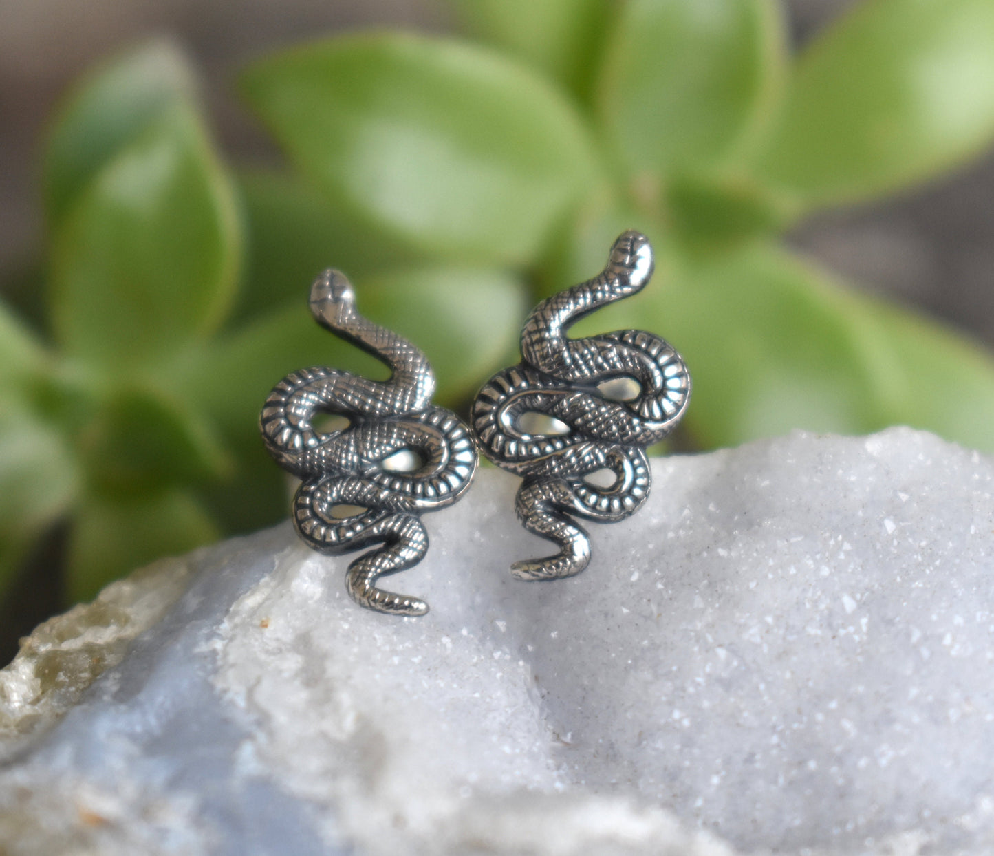 Snake Earrings- Snake Studs, Serpent Jewelry, Death/Rebirth, Witchy Earring