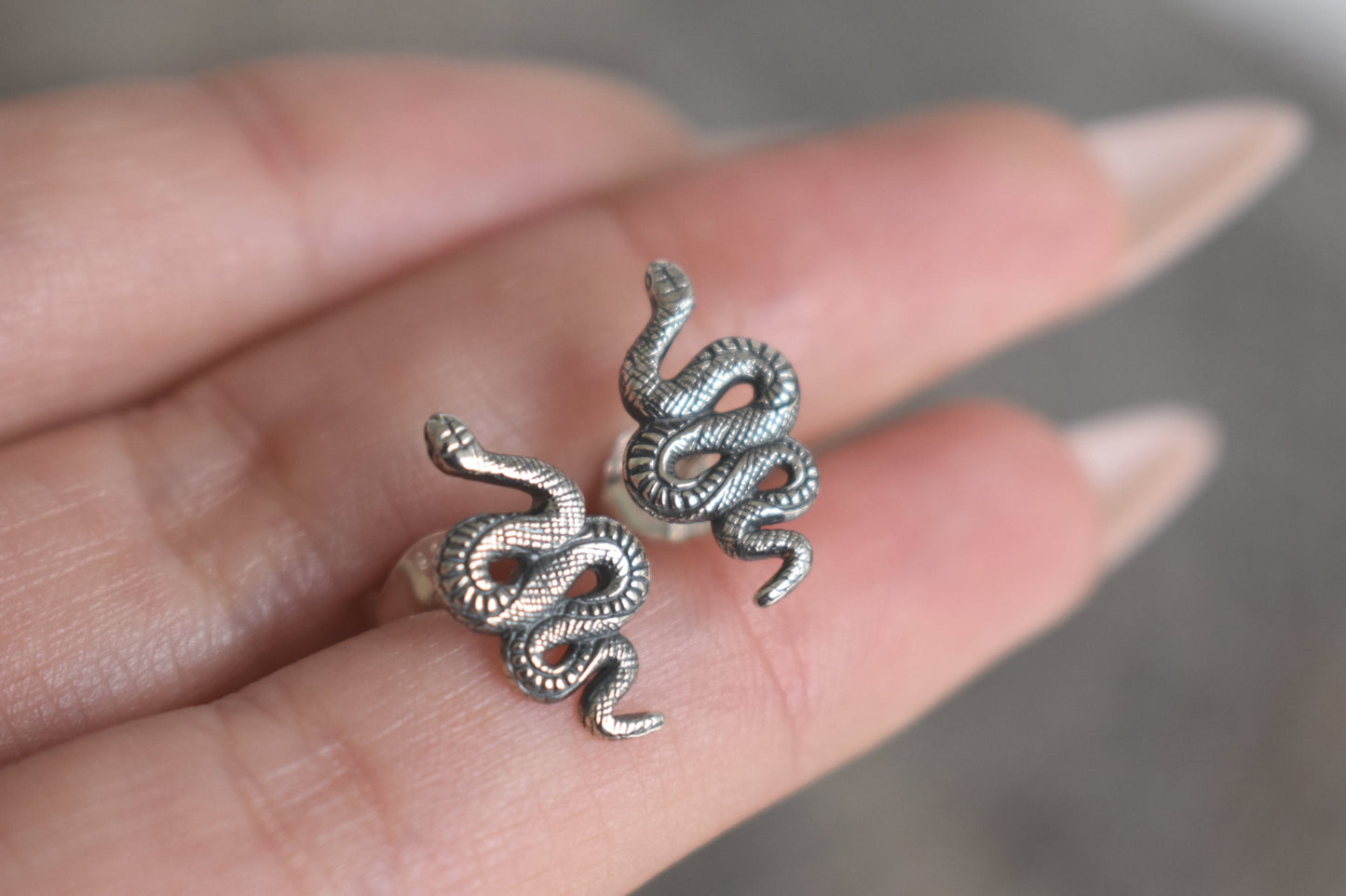 Snake Earrings- Snake Studs, Serpent Jewelry, Death/Rebirth, Witchy Earring