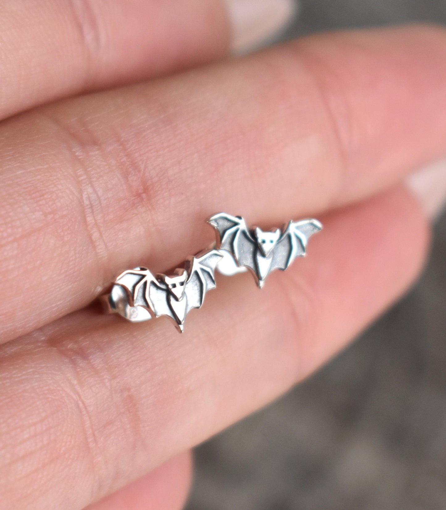 Bat Earrings- Bat Stud Earrings, Bat Jewelry, Halloween Earrings-Witchy Jewlery