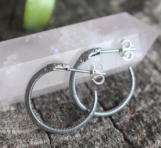Ouroboros Earrings- Ouroboros Hoops, Snake Hoops, Snake Jewelry-Aes Sedai
