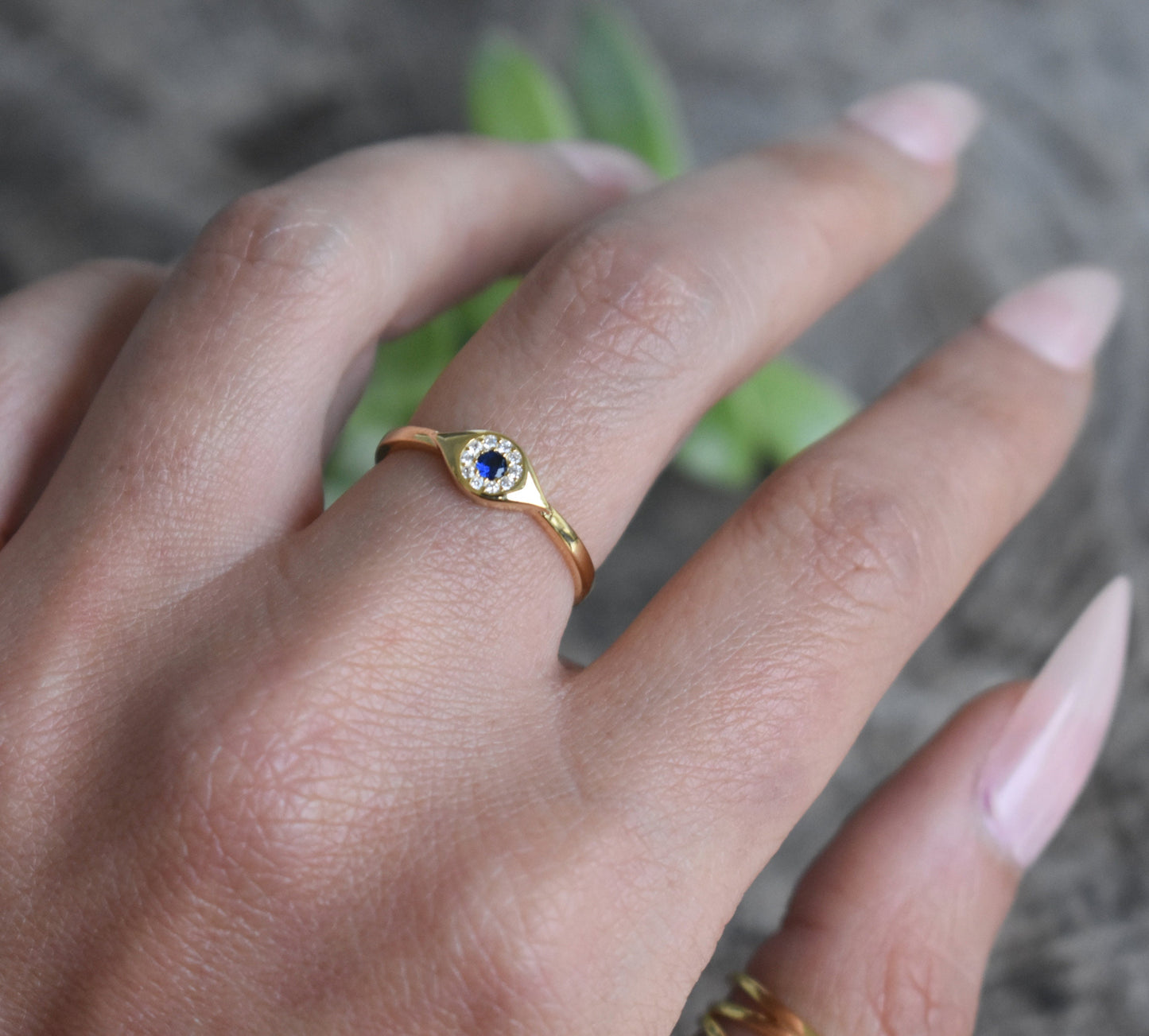 Evil Eye Ring- Silver Ring, Swarovski Crystal Ring, Greek Evil Eye- Gold Ring, Protection Ring