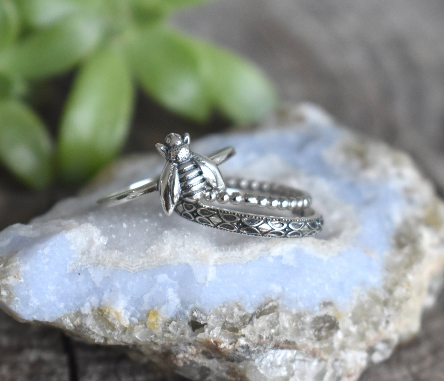 Bee ring- Sterling Silver Bee, Silver Rings, Bee Jewelry, Bee Lovers