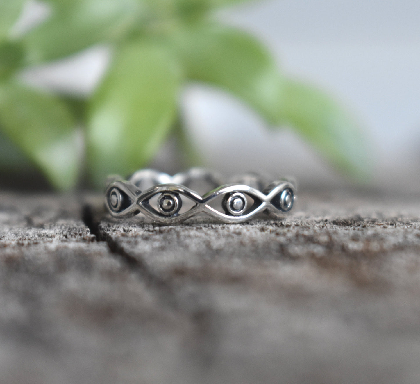 Evil Eye Ring- Silver Eye Ring, Witchy Jewelry, All Seeing Eye -Eternity Band
