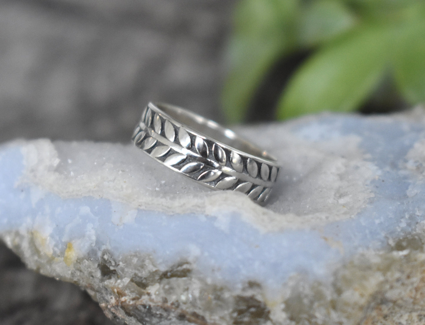 Vine Ring- Eternity Leaf Band, Branch Ring, Olive Leaf Ring, Silver Ring