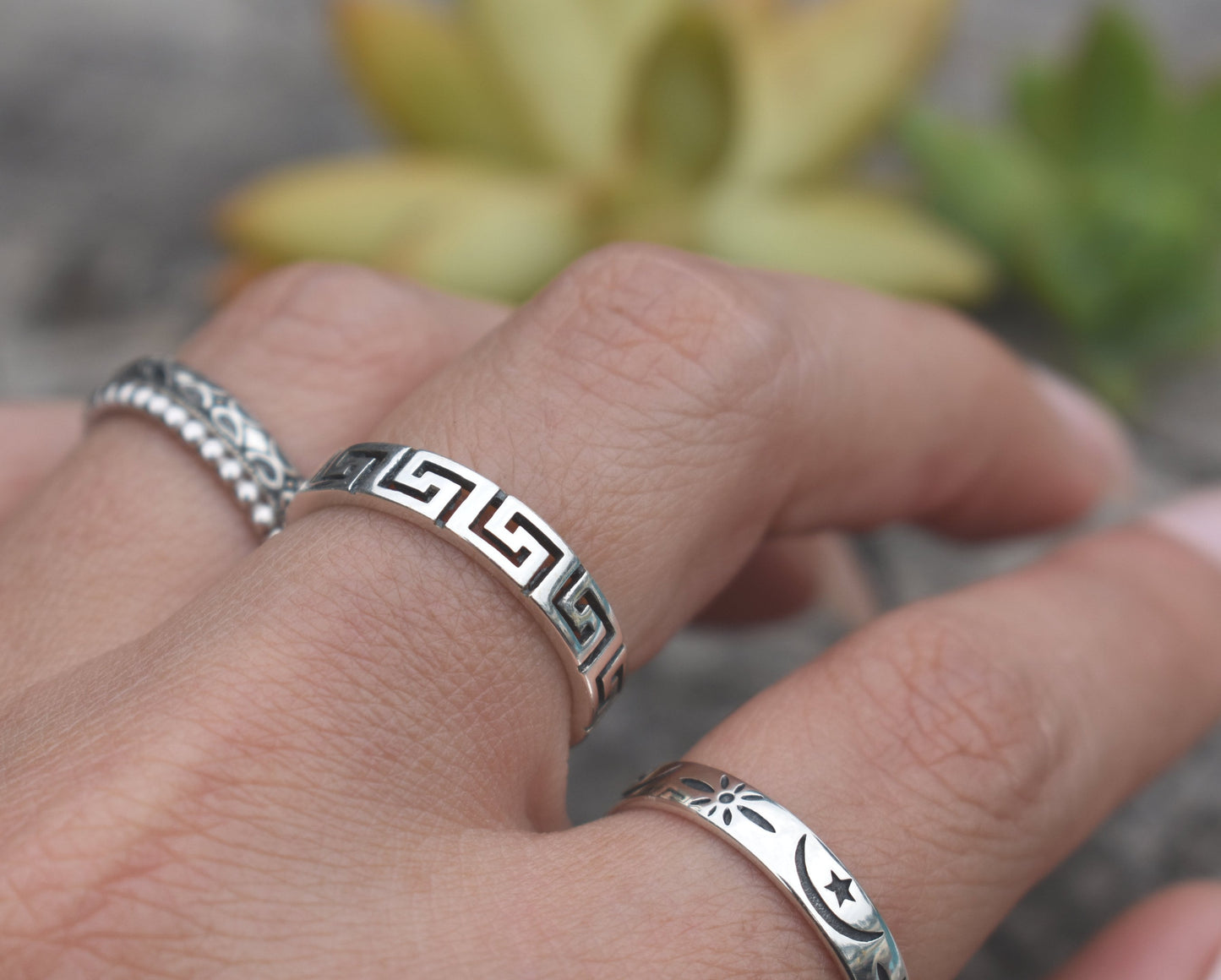 Greek Key Ring- Greek Key Jewelry, Meander Ring, Meandros- Silver Ring