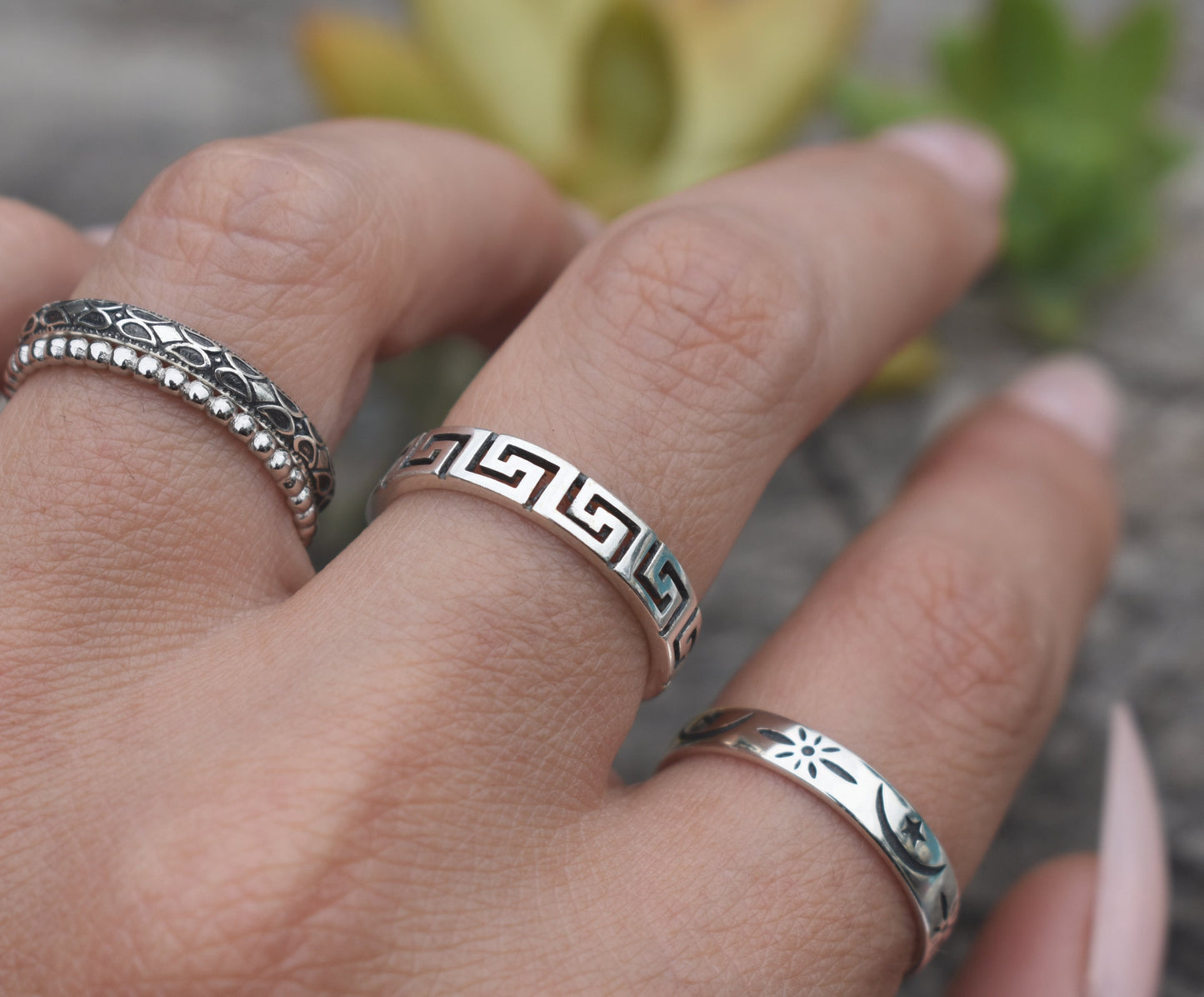 Greek Key Ring- Greek Key Jewelry, Meander Ring, Meandros- Silver Ring