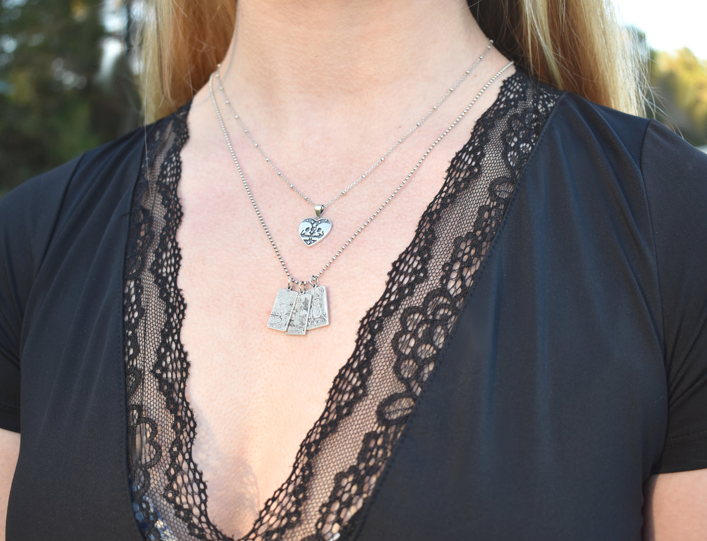 Lovers Necklace-Sterling Silver, Tarot Lovers Card