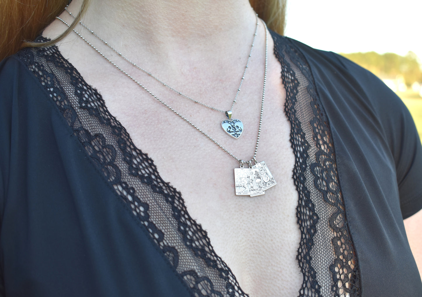 Lovers Necklace-Sterling Silver, Tarot Lovers Card