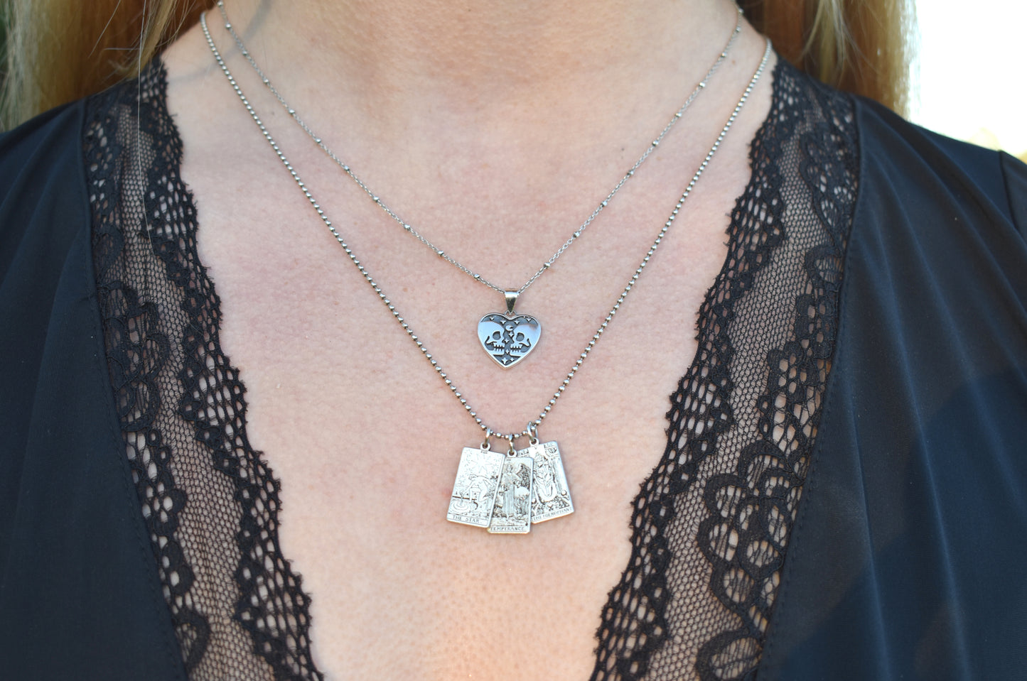 Lovers Necklace-Sterling Silver, Tarot Lovers Card