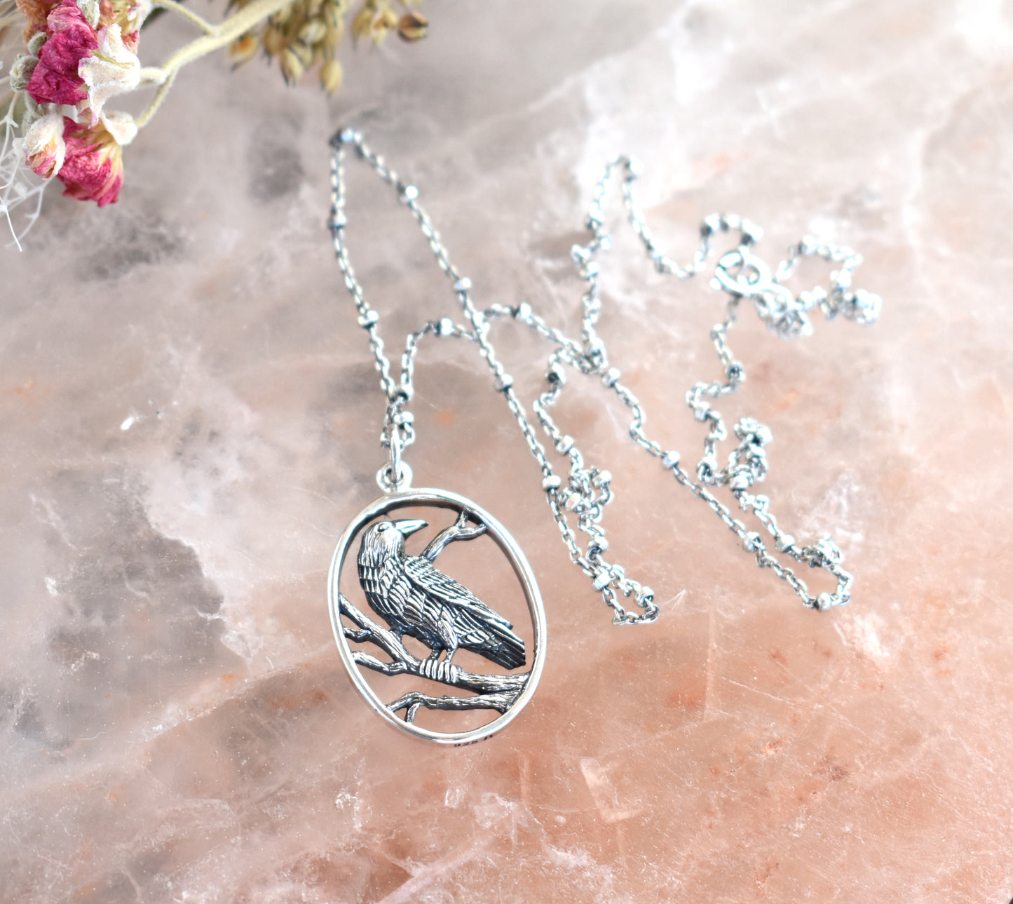 Nevermore Necklace-Wednesday Addams Inspired-925 Sterling Silver