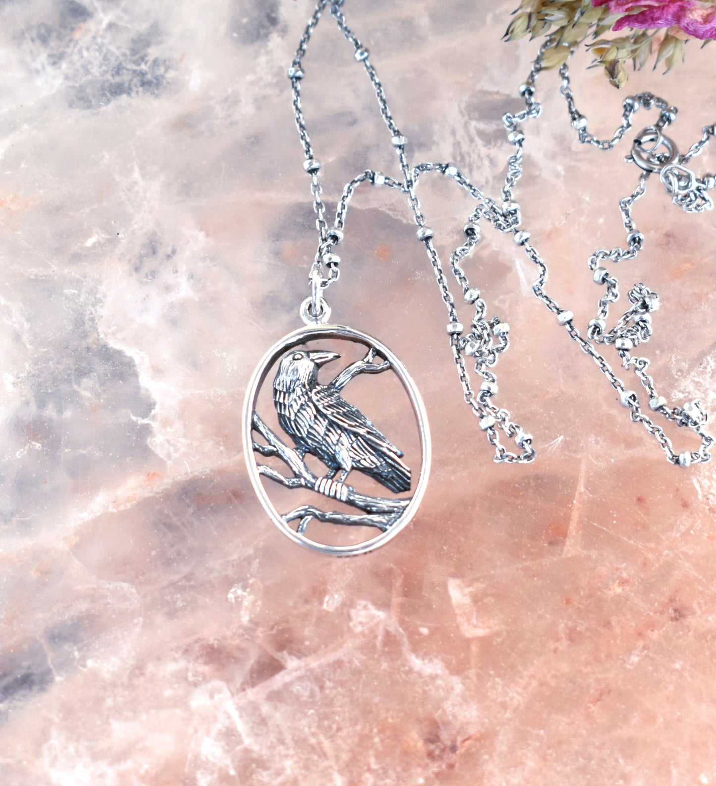 Nevermore Necklace-Wednesday Addams Inspired-925 Sterling Silver