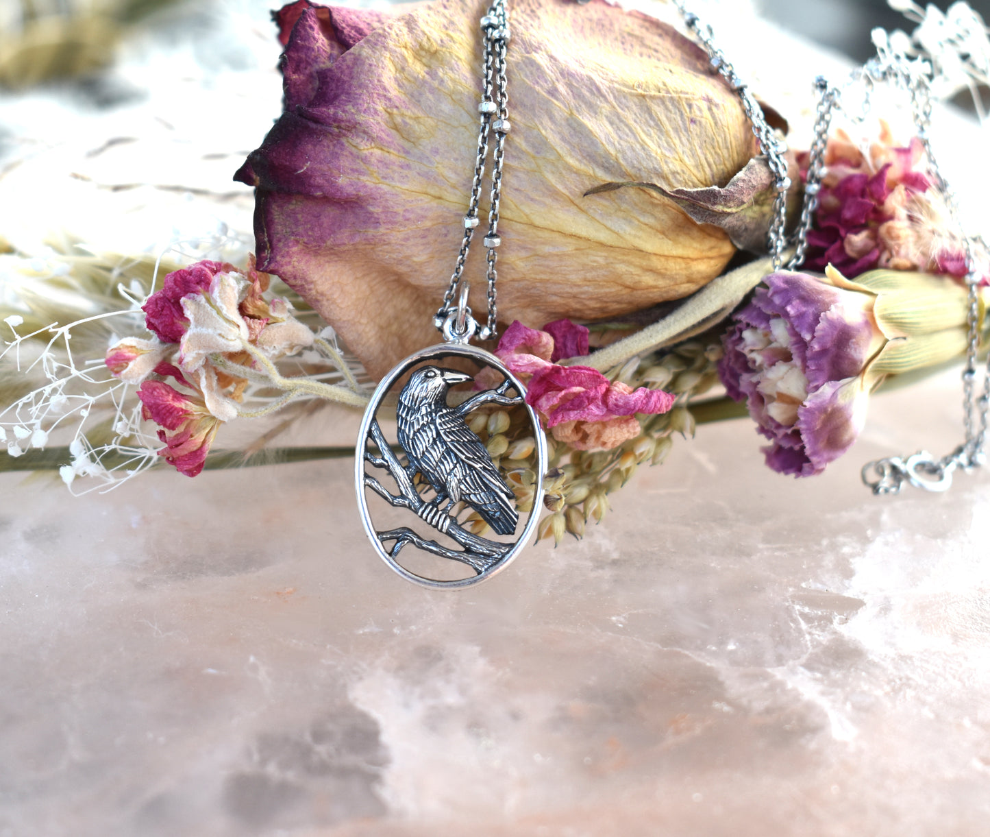 Nevermore Necklace-Wednesday Addams Inspired-925 Sterling Silver
