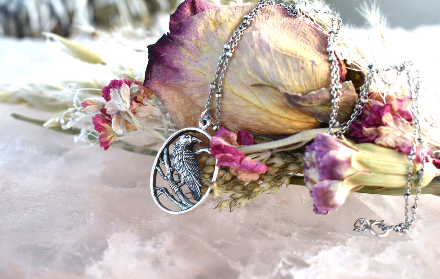 Nevermore Necklace-Wednesday Addams Inspired-925 Sterling Silver